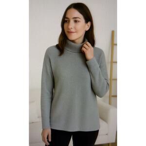 Lane Bryant 22 24 Sweater Gray Pullover Turtleneck 2x classic plus ribbed light